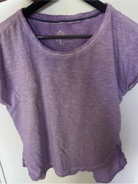 Anthropologie Lavender Short-Sleeve Scoop Neck Tee